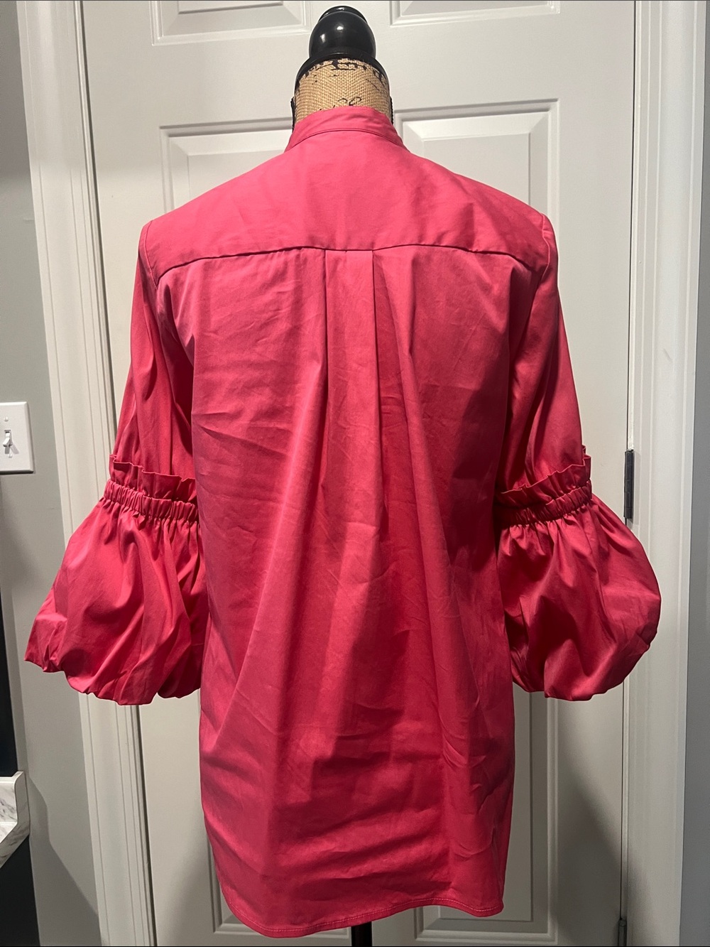 Chicos Sz 0.5 Women's Pink Flounce Style Sleeve Top Dramatic Ruffle Artsy - Picture 2 of 10